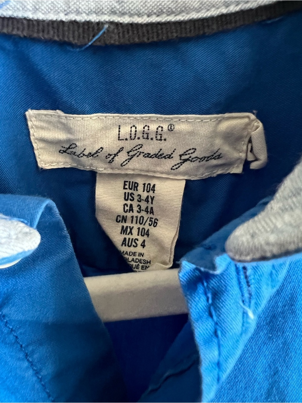 L.O.G.G Bright Blue Button-Up Shirt size 3-4 years - Picture 3 of 9